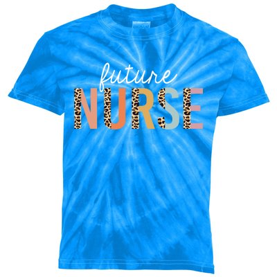 Future Nurse Student Leopard Print Nursing School Cute Gift Kids Tie-Dye T-Shirt