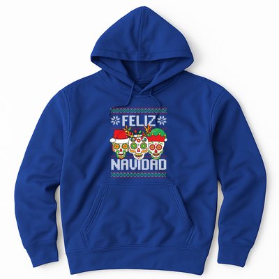 Feliz Navidad Sugar Skulls Christmas Reindeer Santa Mexican Gift Hoodie