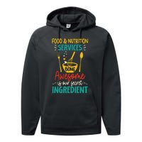 Food Nutrition Services Being Awesome Ingredient Lunch Lady Performance Fleece Hoodie