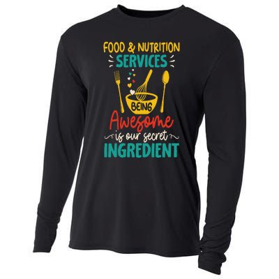 Food Nutrition Services Being Awesome Ingredient Lunch Lady Cooling Performance Long Sleeve Crew