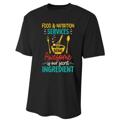 Food Nutrition Services Being Awesome Ingredient Lunch Lady Performance Sprint T-Shirt