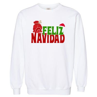 Feliz Navidad Spanish Christmas Garment-Dyed Sweatshirt