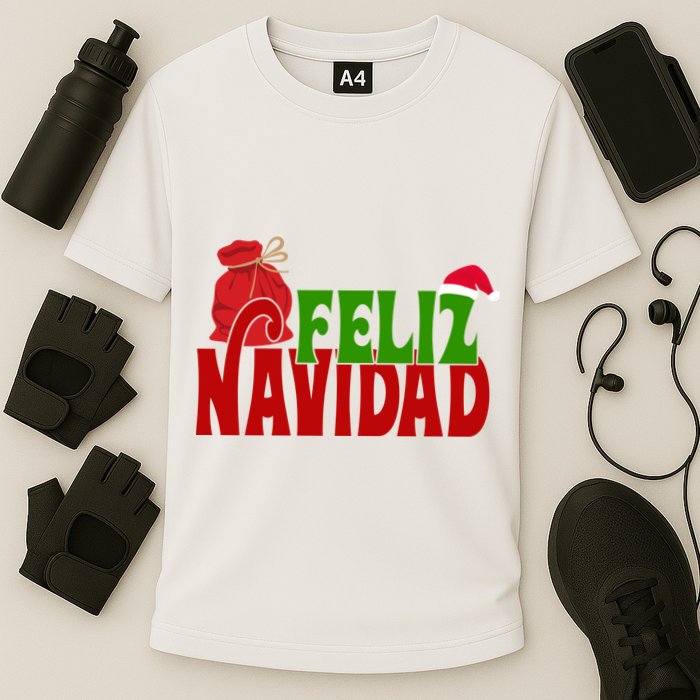 Feliz Navidad Spanish Christmas Cooling Performance Crew T-Shirt