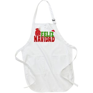 Feliz Navidad Spanish Christmas Full-Length Apron With Pockets