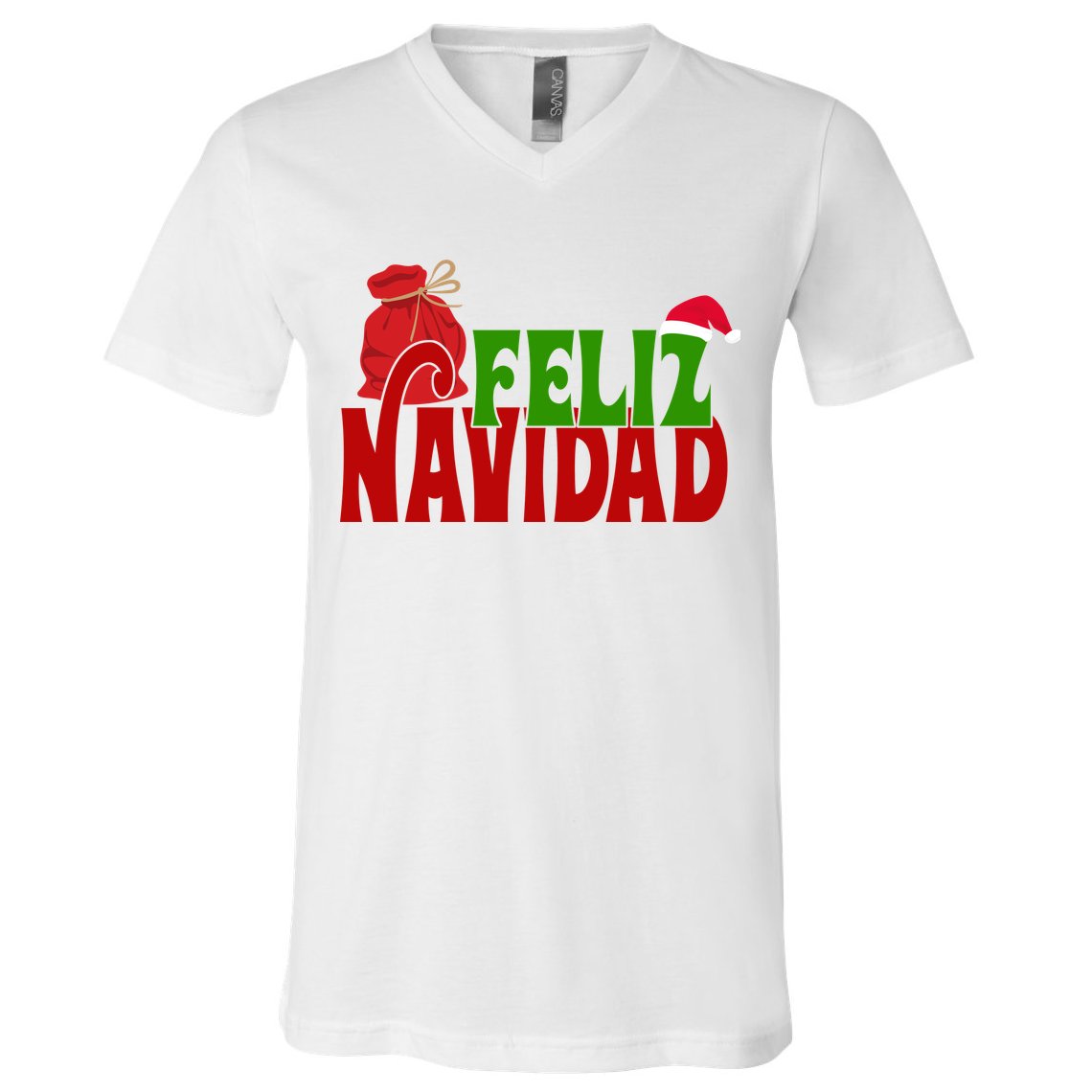Feliz Navidad Spanish Christmas V-Neck T-Shirt