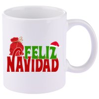 Feliz Navidad Spanish Christmas 11oz C Handle Ceramic Mug