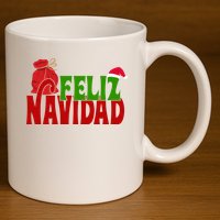 Feliz Navidad Spanish Christmas 11oz C Handle Ceramic Mug