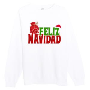 Feliz Navidad Spanish Christmas Premium Crewneck Sweatshirt