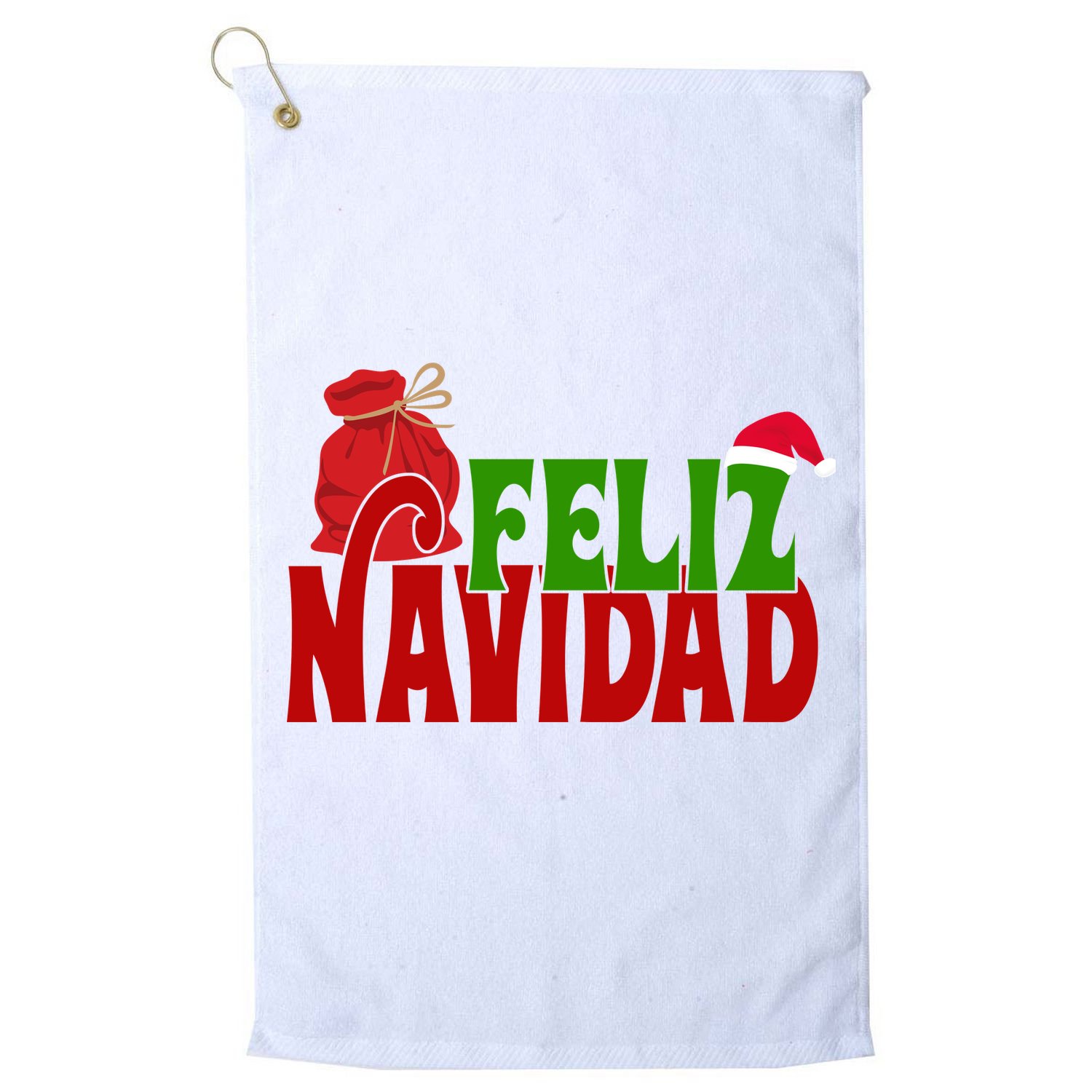 Feliz Navidad Spanish Christmas Golf Towel