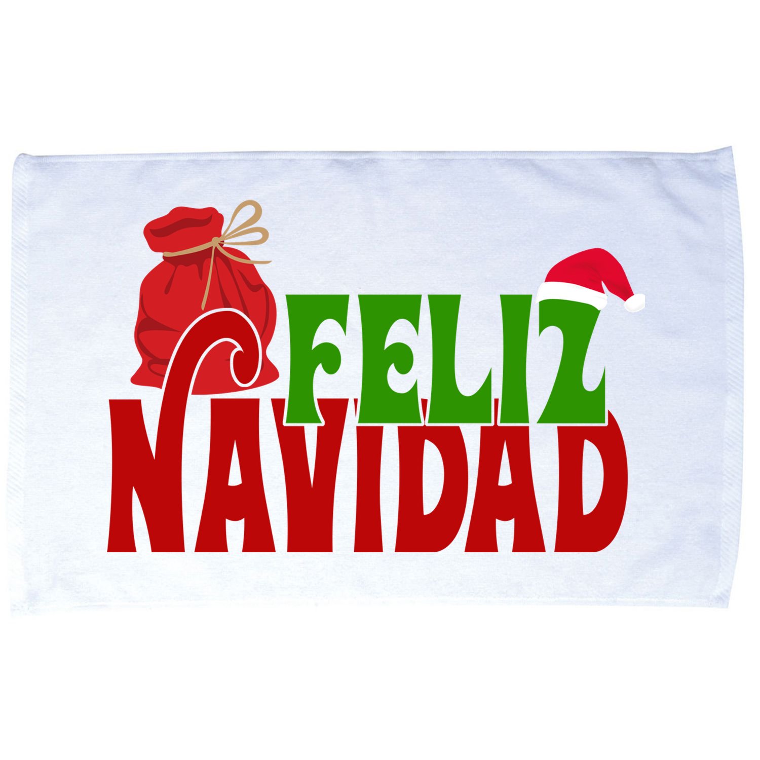 Feliz Navidad Spanish Christmas Microfiber Hand Towel