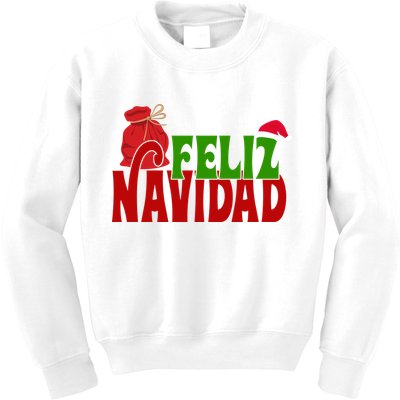 Feliz Navidad Spanish Christmas Kids Sweatshirt