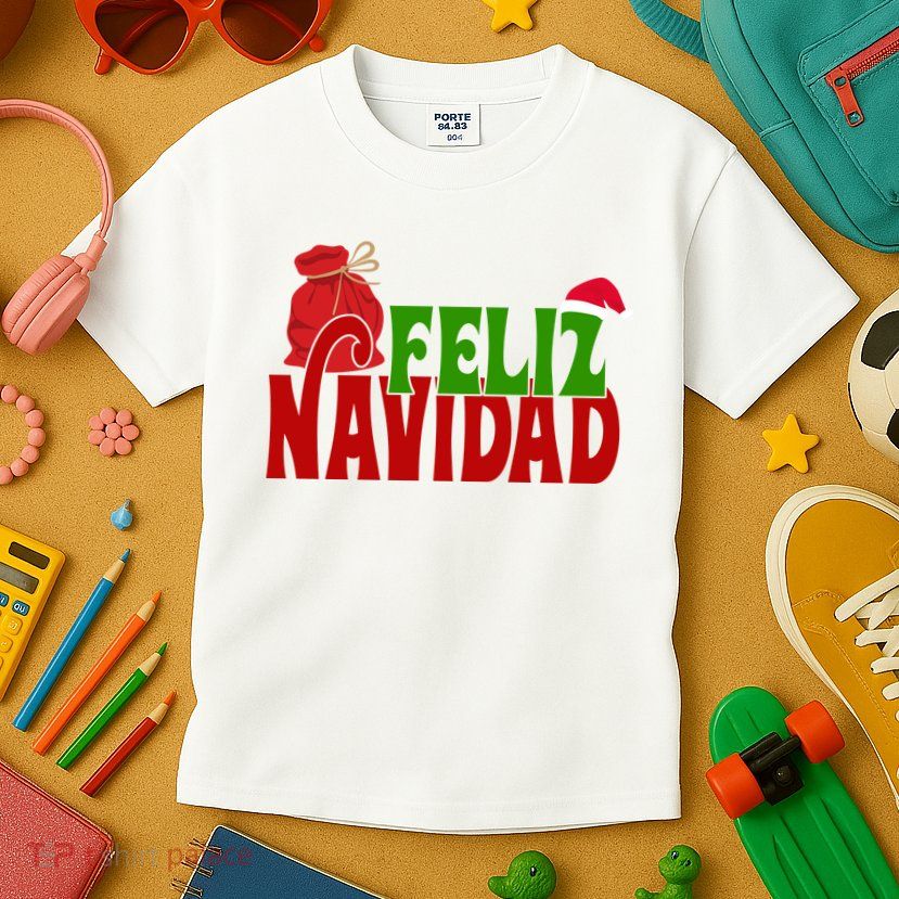 Feliz Navidad Spanish Christmas Kids T-Shirt