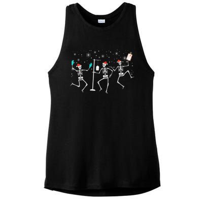 Funny Nurse Skeleton Christmas healthcare Crew Santa Ladies PosiCharge Tri-Blend Wicking Tank