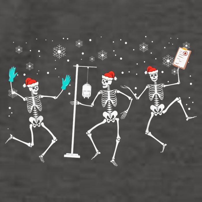 Funny Nurse Skeleton Christmas healthcare Crew Santa Vector Backpack