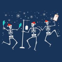 Funny Nurse Skeleton Christmas healthcare Crew Santa Hoodie