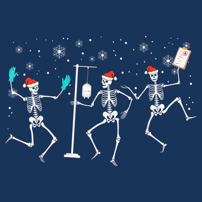 Funny Nurse Skeleton Christmas healthcare Crew Santa Hoodie