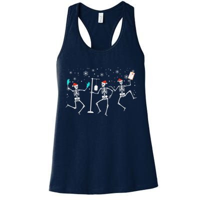 Funny Nurse Skeleton Christmas healthcare Crew Santa Womens Tank Top