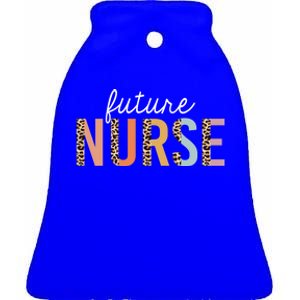 Future Nurse Student Leopard Print Nursing School Gift Ceramic Bell Ornament