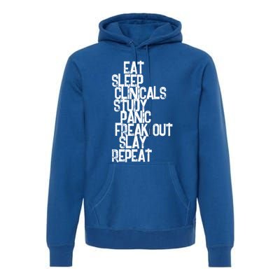 Funny Nursing Student Eat Sleep Clinicals Nurse School Cool Gift Premium Hoodie