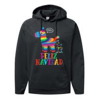 Feliz Navidad Spanish Christmas Funny Mexican Pinata Performance Fleece Hoodie