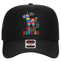 Feliz Navidad Spanish Christmas Funny Mexican Pinata High Crown Mesh Back Trucker Hat