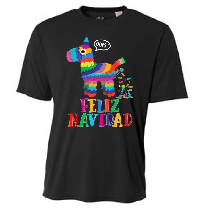 Feliz Navidad Spanish Christmas Funny Mexican Pinata Cooling Performance Crew T-Shirt