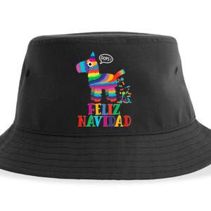 Feliz Navidad Spanish Christmas Funny Mexican Pinata Sustainable Bucket Hat