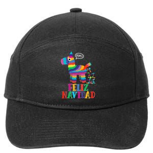 Feliz Navidad Spanish Christmas Funny Mexican Pinata 7-Panel Snapback Hat