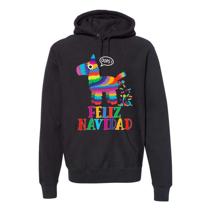 Feliz Navidad Spanish Christmas Funny Mexican Pinata Premium Hoodie