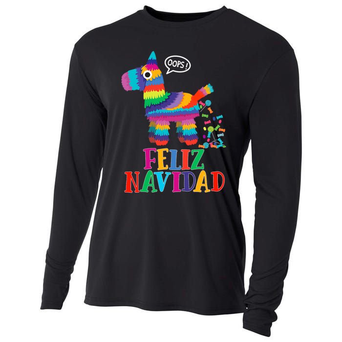 Feliz Navidad Spanish Christmas Funny Mexican Pinata Cooling Performance Long Sleeve Crew