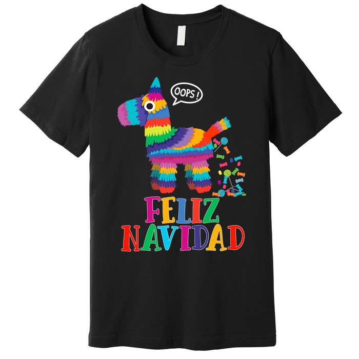 Feliz Navidad Spanish Christmas Funny Mexican Pinata Premium T-Shirt