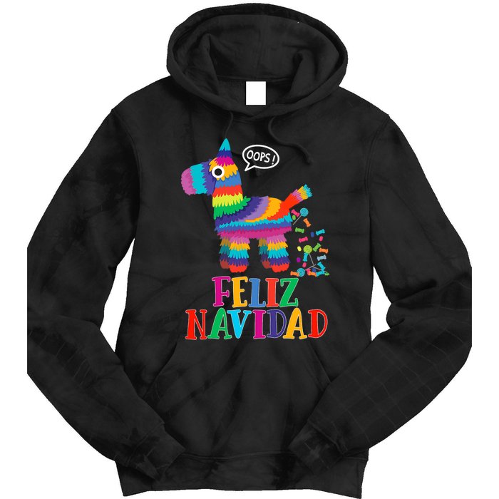 Feliz Navidad Spanish Christmas Funny Mexican Pinata Tie Dye Hoodie