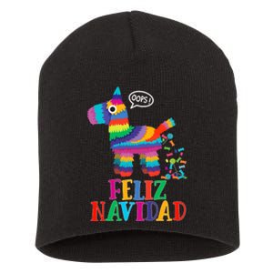 Feliz Navidad Spanish Christmas Funny Mexican Pinata Short Acrylic Beanie