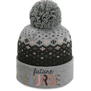 Future Nurse Student Leopard Print Nursing School Meaningful Gift The Baniff Cuffed Pom Beanie