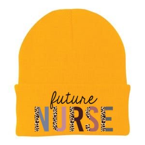 Future Nurse Student Leopard Print Nursing School Meaningful Gift Knit Cap Winter Beanie