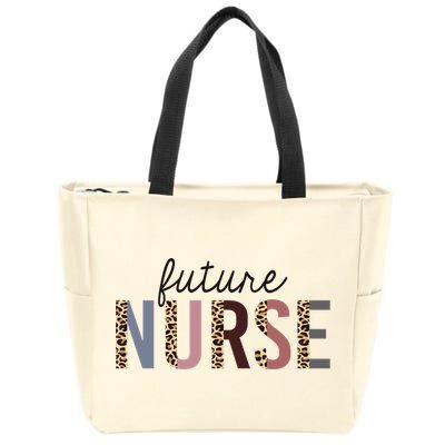 Future Nurse Student Leopard Print Nursing School Meaningful Gift Zip Tote Bag