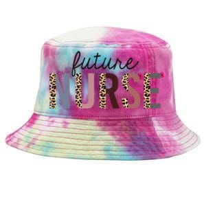 Future Nurse Student Leopard Print Nursing School Meaningful Gift Tie-Dyed Bucket Hat