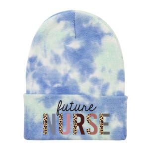 Future Nurse Student Leopard Print Nursing School Meaningful Gift Tie Dye 12in Knit Beanie