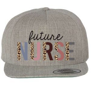 Future Nurse Student Leopard Print Nursing School Meaningful Gift Wool Snapback Cap