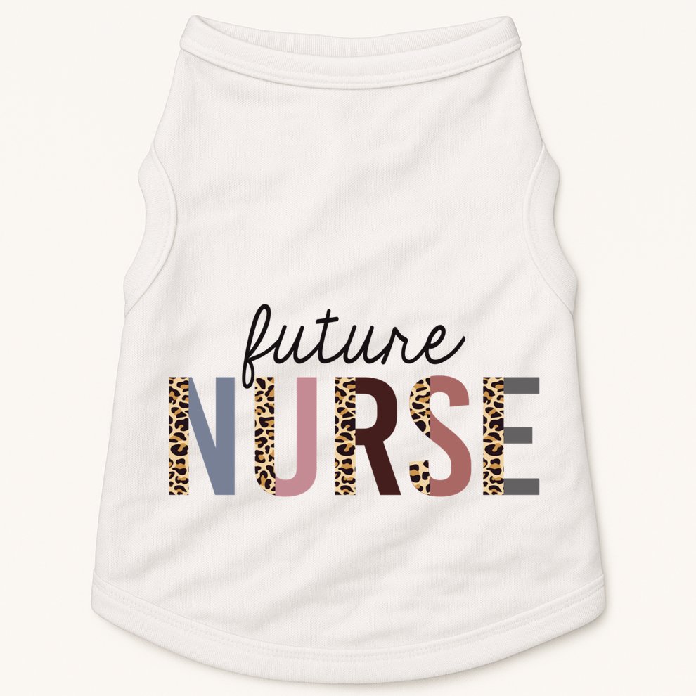 Future Nurse Student Leopard Print Nursing School Meaningful Gift Doggie Tank