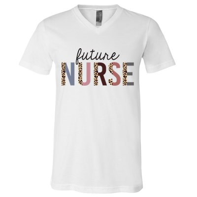 Future Nurse Student Leopard Print Nursing School Meaningful Gift V-Neck T-Shirt