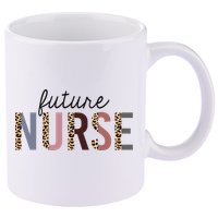 Future Nurse Student Leopard Print Nursing School Meaningful Gift 11oz C Handle Ceramic Mug