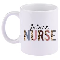 Future Nurse Student Leopard Print Nursing School Meaningful Gift 11oz C Handle Ceramic Mug