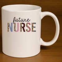 Future Nurse Student Leopard Print Nursing School Meaningful Gift 11oz C Handle Ceramic Mug