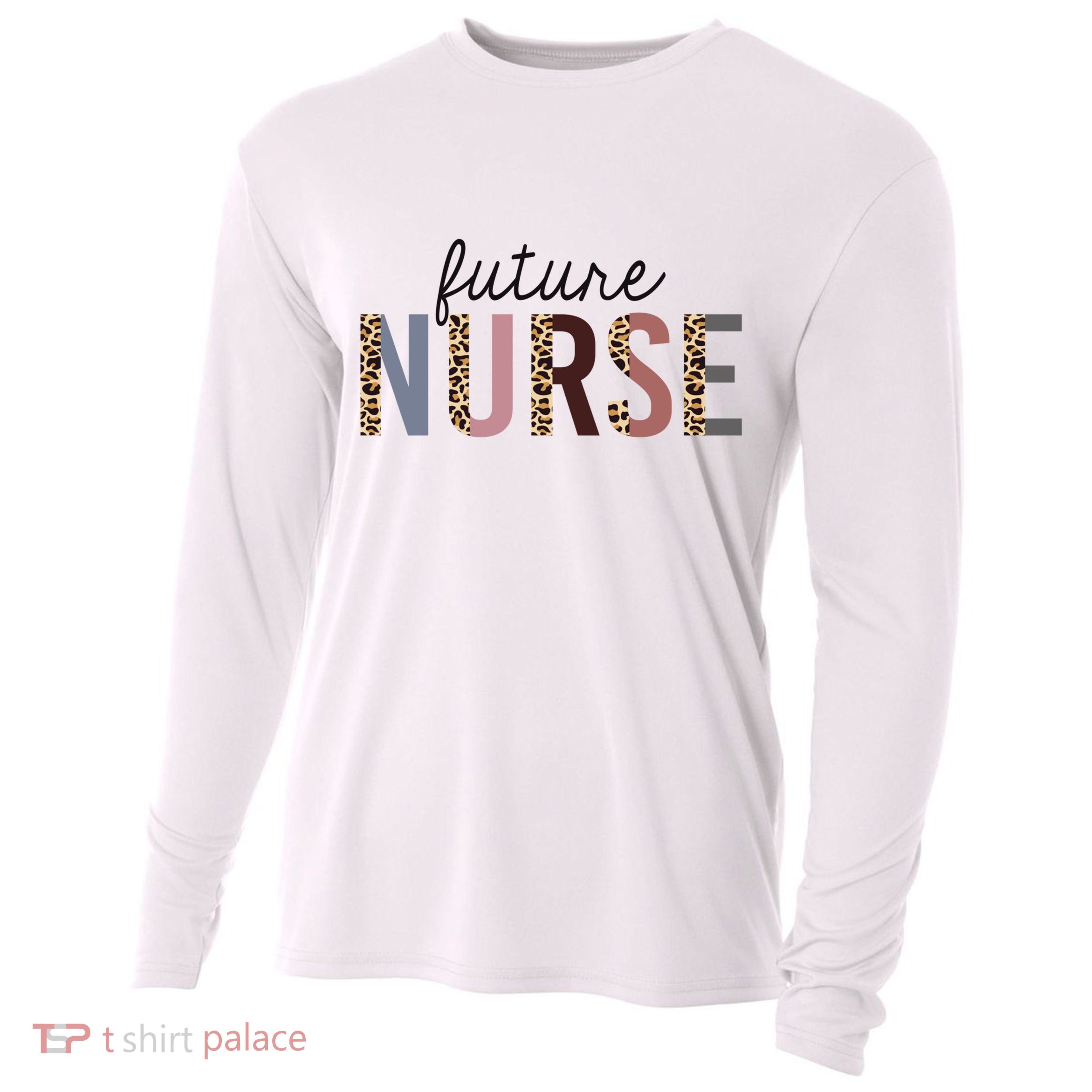 Future Nurse Student Leopard Print Nursing School Meaningful Gift Cooling Performance Long Sleeve Crew