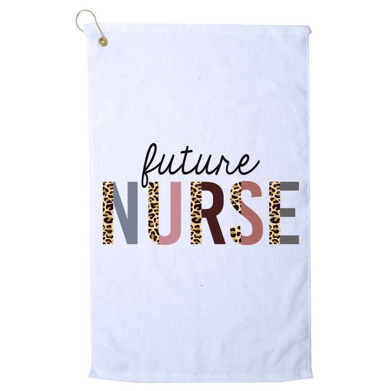 Future Nurse Student Leopard Print Nursing School Meaningful Gift Golf Towel
