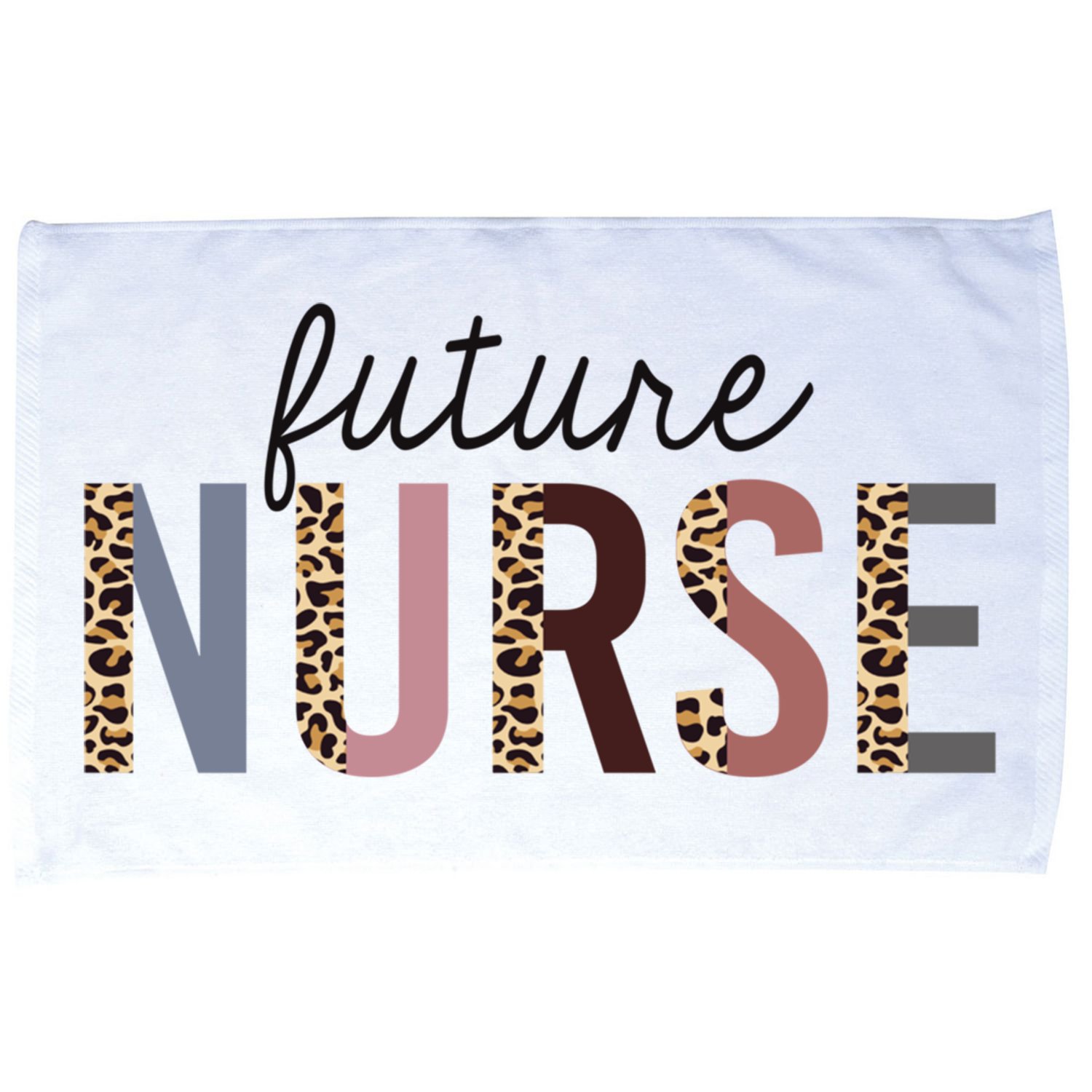 Future Nurse Student Leopard Print Nursing School Meaningful Gift Microfiber Hand Towel