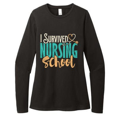 Funny Nursing School I Survived Nursing School Gift Cool Gift Womens CVC Long Sleeve Shirt