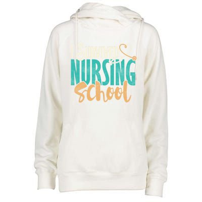 Funny Nursing School I Survived Nursing School Gift Cool Gift Womens Funnel Neck Pullover Hood