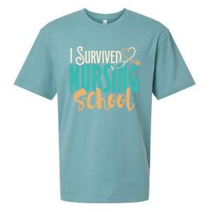 Funny Nursing School I Survived Nursing School Gift Cool Gift Sueded Cloud Jersey T-Shirt